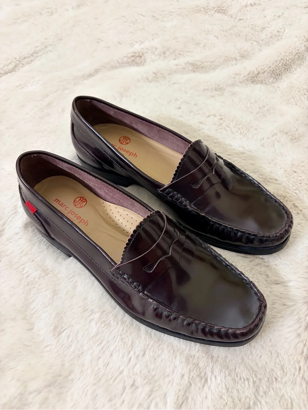NWOB Marc Joseph NY East Village 2.0 Penny Loafers Oxblood Burgundy Size 8 - Picture 1 of 12